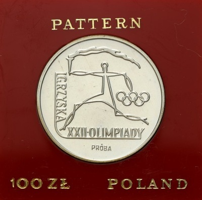 PRÓBA Srebro 100 złotych 1980 Igrzyska XII Olimpijskie