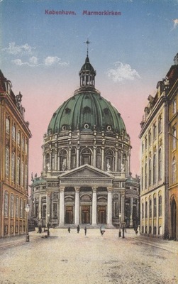 1474.Dania Kopenhaga,Widok na Kościół Marmurowy,Przedwojenna Pocztówka