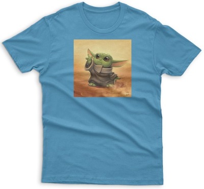 KOSZULKA T-SHIRT DZIECIĘCA NIEBIESKA BABY YODA WIELE WZORÓW [3XS] 92cm