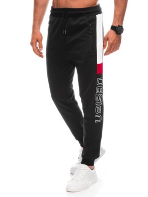 Spodnie dresowe męskie 1390P czarne XL