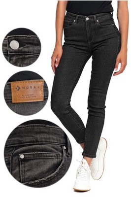 Spodnie Jeansowe Damskie Jeansy Skinny Wysoki Stan Wygodne MORAJ r. 42