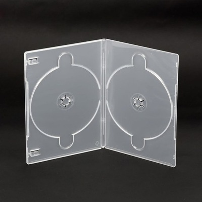 Pudełko slim DVD 7 mm Amaray side-by-side na 2 płyty przeźroczyste