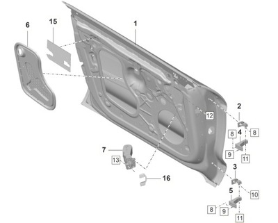 НАКЛАДКА ДВЕРЬ ПРАВЫХ KONSTRUKCJA PORSCHE TAYCAN AUDI E-TRON 9J1837916A