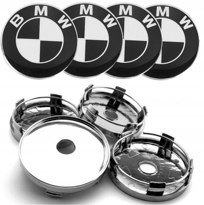 4 PIEZAS TAPACUBO RUEDAS PARA BMW 60 MM, TAPACUBO LLANTAS CZARNO-BIALY  