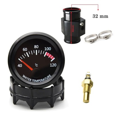 52MM LCD WATER TEMPERATURA GAUGE WITH SENSOR 1/8NPT ADAPTADOR 28-40MM 40~120 ~76703  