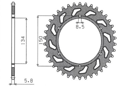 SUNSTAR ЗУБЧАТКА ЗАДНЯЯ 489 49 KAWASAKI KX/KXF 84-20