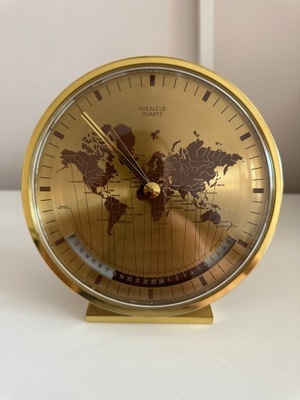 Zegar Kienzle światowy mosiężny vintage