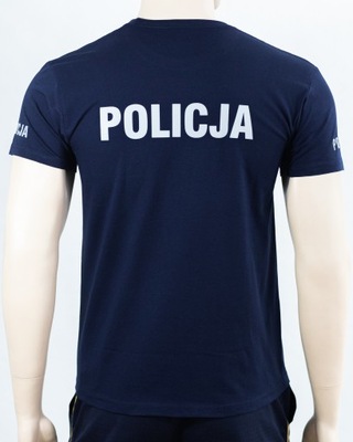 Koszulka t-shirt POLICJA granatowa odblaskowa