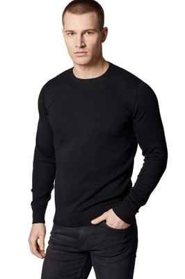 Sweter Męski Czarny Bawełniany O-neck Próchnik PM5 L