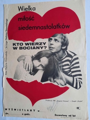 PLAKAT FILMOWY KTO WIERZY W BOCIANY 1970