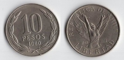 CHILE 1980 10 PESOS