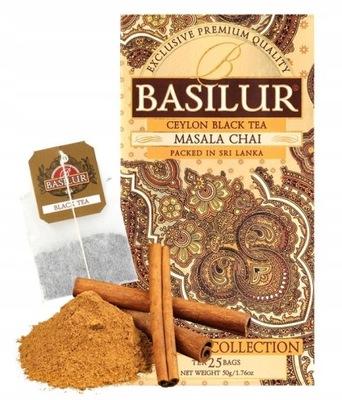 BASILUR Masala Chai- Czarna herbata cejlońska w saszetkach 25x2gx1
