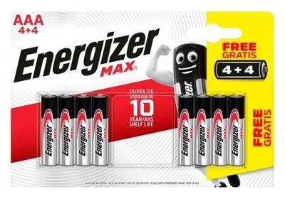 Bateria alkaliczna AAA / LR03 Energizer Max - 8 sztuk