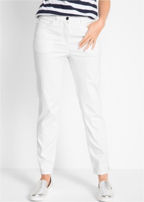 F03385 A17 BIAŁE SPODNIE JEANS 38