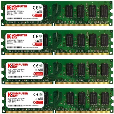 KOMPUTERBAY PC2-6400 DDR2 8GB(4x2GB) 800MHz