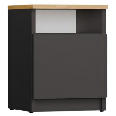 NOWOCZESNA SZAFKA NOCNA DO SYPIALNI ANTRACYT DĄB ARTISAN