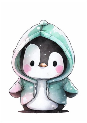 Plakat dla dzieci 50x70 shining pingwinek PS286