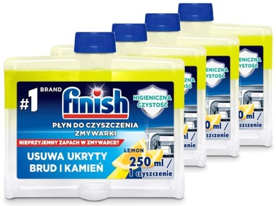 Zestaw Finish Płyn do czyszczenia zmywarki lemon 4 x 250 ml