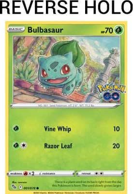 Karta Pokemon Bulbasaur (PGO 001) 1/78 R. Holo
