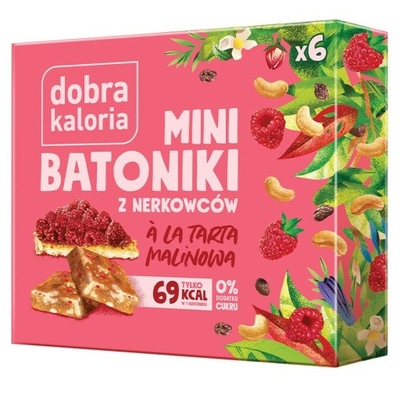 Minibatoniki z nerkowców - tarta malinowa Dobra Ka