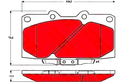 КОЛОДКИ ГАЛЬМІВНІ SUBARU ПЕРЕД IMPREZA 00- 300ZX TR