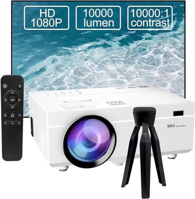 Ysametp Mini projektor, projektor Full HD 1080P 10000 lumenów z 4K