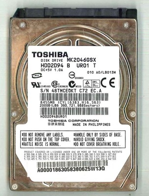 Dysk 200GB Toshiba MK2046GSX