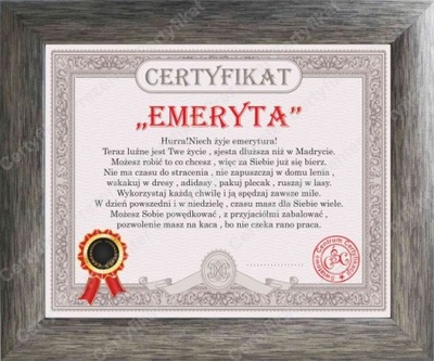 Certyfikat dla EMERYTA