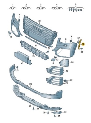 Адаптер передний бампера правый audi q2 aso оригинал фото №1