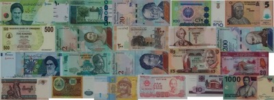 ZESTAW BANKNOTÓW ŚWIATA MIX UNC