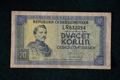 Banknot Czechosłowacja 20 Koron 1945 rok !!!