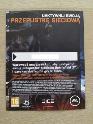 Battlefield 3 PS3 PRZEPUSTKA SIECIOWA ONLINE PASS