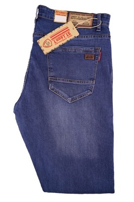 SPODNIE JEANS MĘSK DUŻE GRANAT W40 L32 PAS 108-116