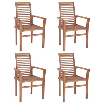 Sztaplowane krzesła do jadalni, 4 szt., lite drew