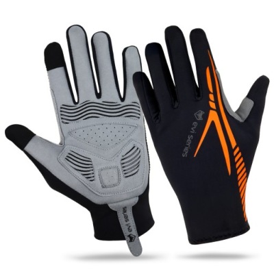 RĘKAWICZKI ROWEROWE DOTYKOWE SPORTOWE DŁUGIE ŻELOWE DO BIEGANIA ODBLASK S/M