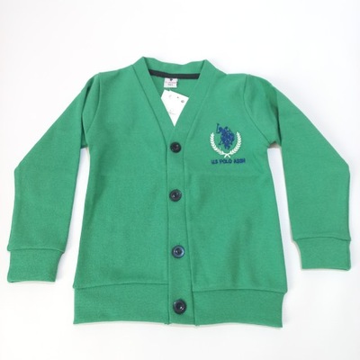 Sweter rozpinany zielony dla chłopca 6 lat