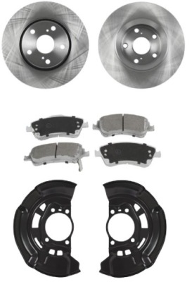 Тормозные диски + тормозные колодки + защита перед toyota verso avensis t27 1.6-2.0 2008- фото №1