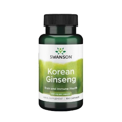 SWANSON Korean Ginseng Żeń-Szeń koreański 500mg, 100 kapsułek