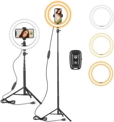 Lampa pierścieniowa LED 25cm 10" Selfie YouTube 150cm