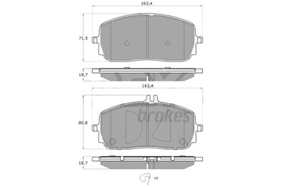 TOMEX BRAKES TRINKELĖS STABDŽIŲ MERCEDES W177 A-KLASA 18- PRIEK. 