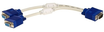 Adapter Rozdzielacz VGA 15pin wtyk - 2x gniazdo