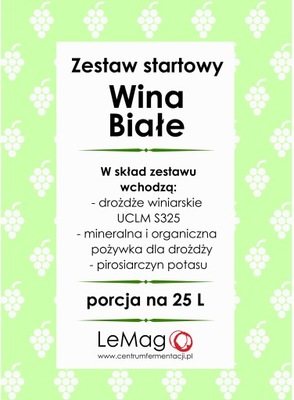 Zestaw startowy do win białych, na 25 L