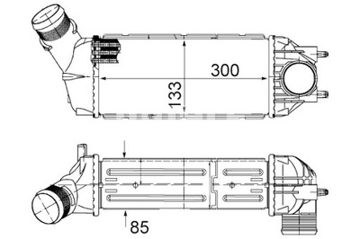 MAHLE INTERCOOLER AUŠINTUVAS ORO ĮSIURBIMO CITROEN C4 C4 I 