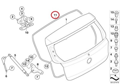 УПЛОТНИТЕЛЬ ЗАДНЕЙ СТЕКЛА BMW 1 F20 F21 51767329195