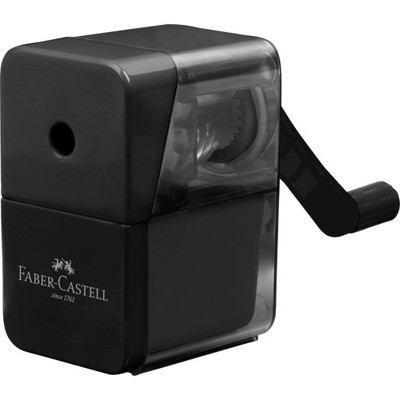 Temperówka na korbkę z pojemnikiem czarna Faber-Catell