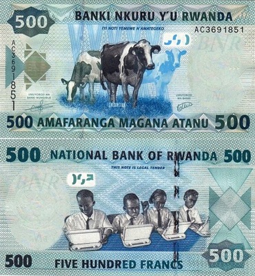 # RWANDA - 500 FRANKÓW - 2013 - P-38 - UNC