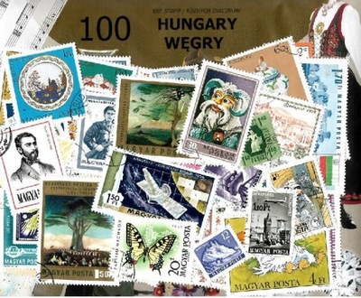Zestaw 100 znaczków pocztowych - WĘGRY
