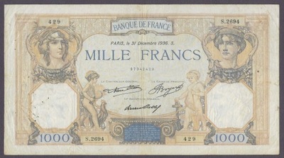 Francja - 1000 franków 1936 (VG)