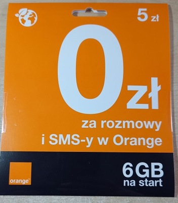 Starter Orange 5 bez limitu 6Gb 0zł za rozmowy sms