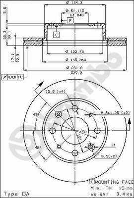Диск гальмівна honda civic 85-95 wen фото №1